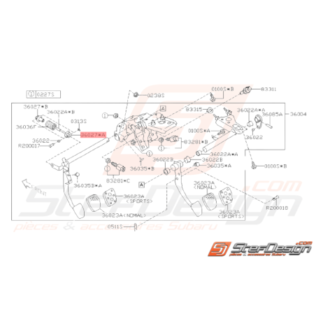 Tige Pédale Frein & Embrayage Origine Subaru GT 98-00 WRX STI 01-14 BRZ 13-1938253
