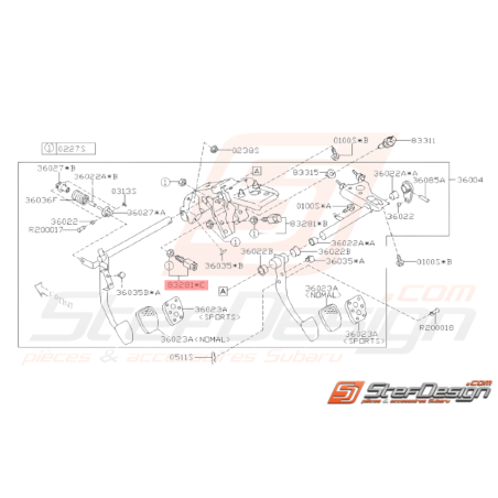 Capteur Pédale d'Embrayage Origine Subaru WRX STI 2008 - 201438260