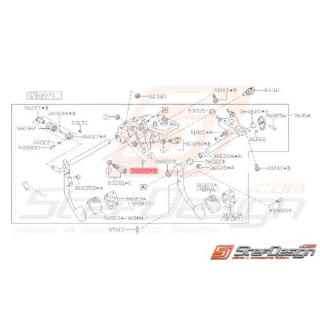 Butée Pédale Accélération Origine Subaru GT 93-00 WRX STI 01-14 BRZ 13-1938262