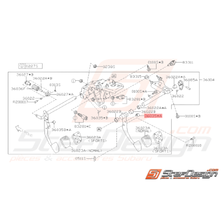 Butée de Pédale Origine Subaru WRX STI 2008 - 201438264