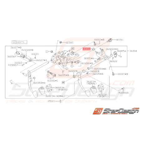 Clip Contacteur de Stop Origine Subaru WRX STI 2008 - 201438269
