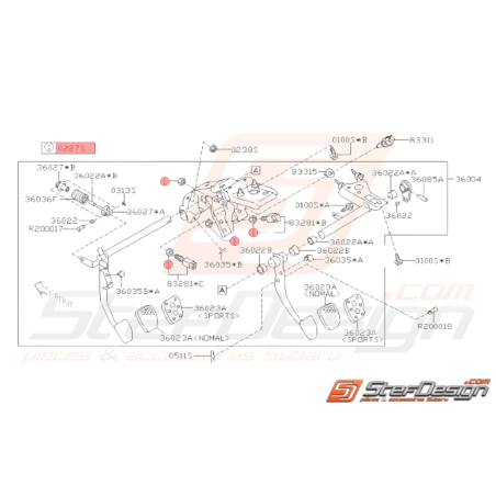 Écrou Origine SUBARU GT WRX STI38271
