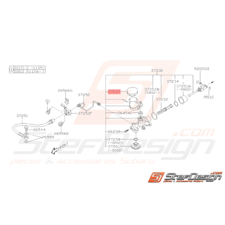 Bouchon émetteur Embrayage Subaru GT 93-00 WRX STI 01-15 FORESTER 97-0238282
