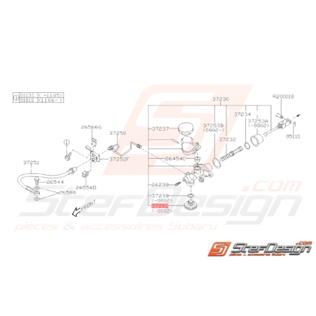 Cylindre d'embrayage Origine Subaru GT 98-00 WRX STI 01-02/08 FORESTER 97-0238286