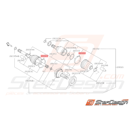 Collier de Soufflet de Cardan Origine Subaru STI 2004 - 200738430