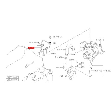 Tuyau de graissage turbo origine subaru GT 97-00 