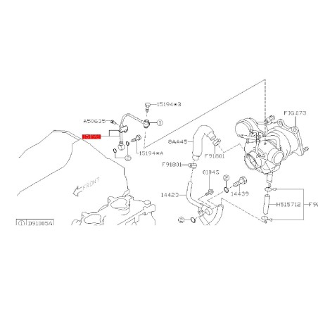 Tuyau de graissage turbo WRX 01/07 origine subaru