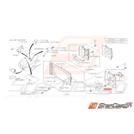 Vis fixation moteur de ventilation Origine Subaru WRX STI 01-14 Forester Turbo 02/00-02/05-0738612