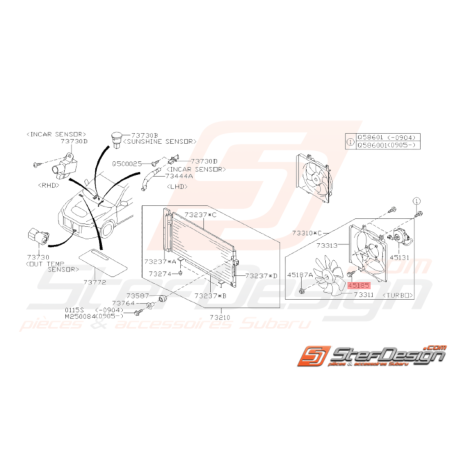 Vis fixation moteur de ventilation Origine Subaru WRX STI 01-14 Forester Turbo 02/00-02/05-0738627