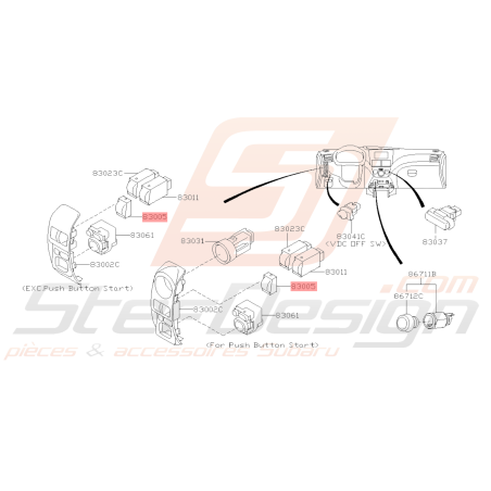 Couvercle Interrupteur Origine Subaru WRX STI 2008 - 2014 BRZ 2013 - 201938831