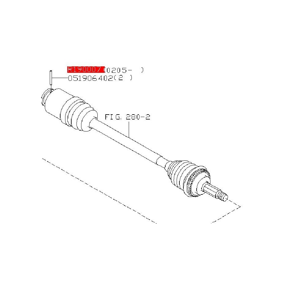 Goupille de cardan origine SUBARU GT et STI 01-02