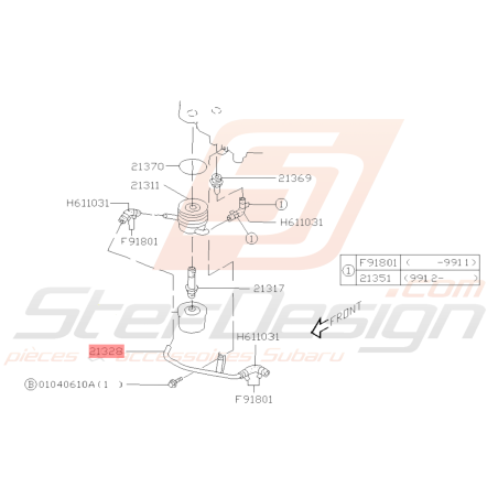 Tuyaux modine pompe a eau Subaru GT 93-00 WRX/STI 01-07 FORESTER 97-02/05-0738904