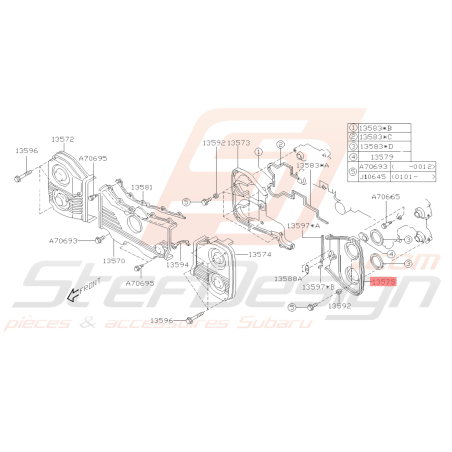 Carter de distribution intérieur gauche Subaru GT 01/07/99-00 WRX STI 01-19 FORESTER 97-02/05-0738927