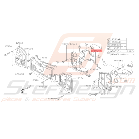 Joint N°1 couvercle distribution Origine Subaru GT 99-00 WRX 01-10 STI 01-19 FORESTER 97-02/05-0738930