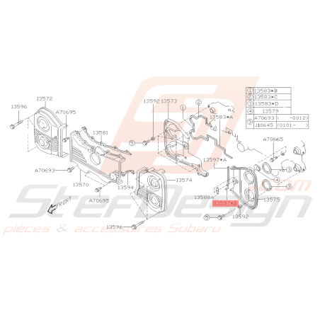 Joint de cache courroie N°2 Origine Subaru GT 99-00 WRX/STI 01-19 FORESTER 97-02/05-0738939