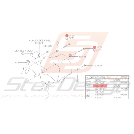 Vis de fixation de boite 10 cm Origine Subaru GT 93-00 WRX STI 01-14 FORESTER 05-98/02 - 05/0738961