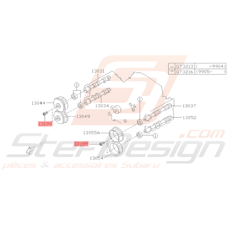 Vis de poulie AAC sans came variable GT 99-00 WRX 01-11 STI 01-07 FORESTER 97-02/05-0739080