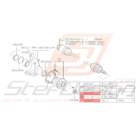 Goujon de roue origine Subaru GT 93-00 WRX 01-07 STI 01-04 FORESTER 97-02/05-0739163