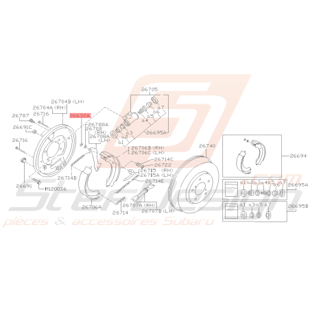 Retenue Frein Arrière Origine Subaru GT 93-00 WRX/STI 01-14 FORESTER 97-0739215