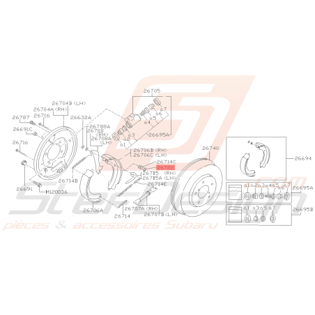 Coupelle de maintient des mâchoires Origine Subaru FORESTER 97-02/05-07 GT 93-00 WRX/STI 03-1439226