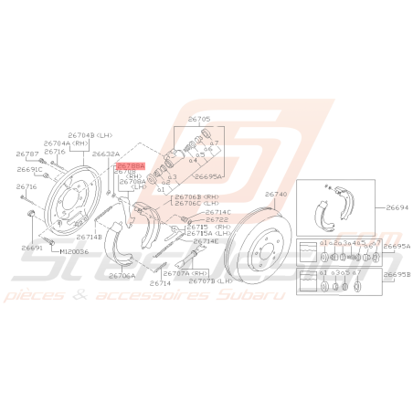 Rondelle frein arrière Origine Subaru Impreza GT 93-00 STI/WRX 01-14 FORESTER 97-02/05-0739227