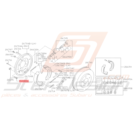 Vis d'étrier frein arrière Subaru FORESTER 97-02/05-07 GT 93-00 WRX 01-07 ET Type r/ra39228