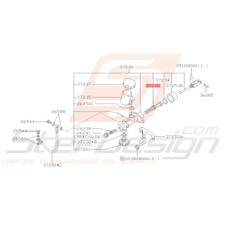 Piston complet d'émetteur d'embrayageOrigine Subaru FORESTER 97-02 GT 99-0039242