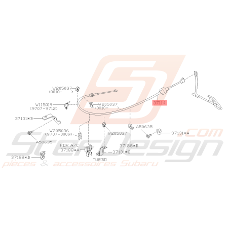 Câble Accélérateur Origine Subaru GT 97-00 FORESTER 97-02(plus fabriqué)39256