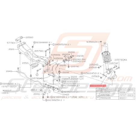Rondelle de vis de blocage de rotule de suspension toute Impreza et FORESTER39317