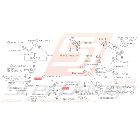Silent Bloc Support Moteur Origine Subaru GT 93-00 Forester 97-02/05-07 WRX 01-07 STI 01-1439339
