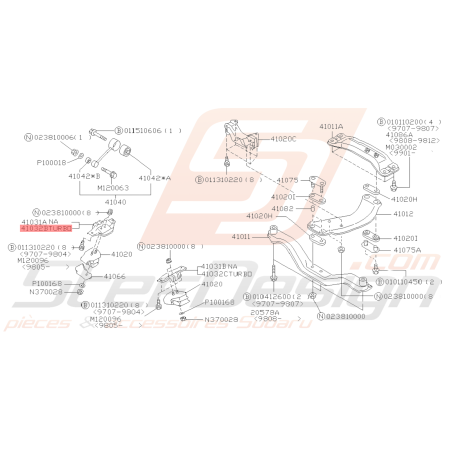 Support Silent Bloc Support de Boite Origine Subaru GT 93-00 WRX 01-07 STI 01-14 FORESTER 97-02/05-0739344