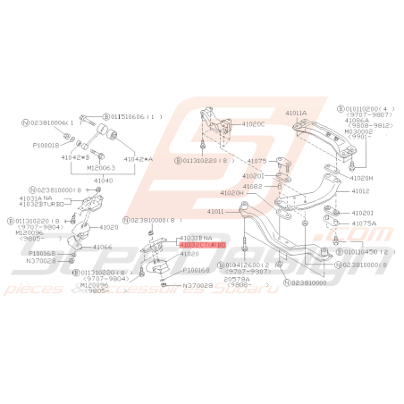 Support Silent Bloc Origine Subaru GT 93-00 WRX 01-07 STI 01-14 FORESTER 97-02/05-0739345