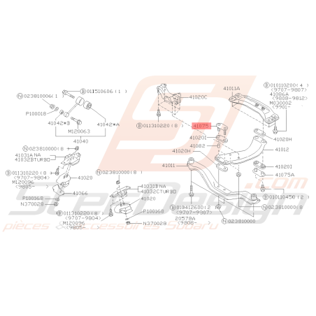 Plaque fixation Support de Boite Origine Subaru GT 93-00 WRX/STI 01-14 FORESTER 97-02/05-0739350