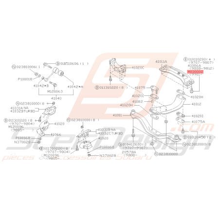 Boulon de Fixation De Support de Boite Subaru GT 99-00 FORESTER 97-02 WRX/STI 01-1439353