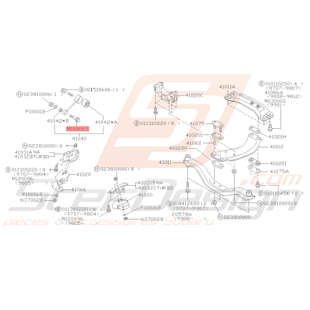 Vis de Fixation D'os de Boite Subaru FORESTER 97-02/05-07 GT 93-00 WRX STI 01-1439354