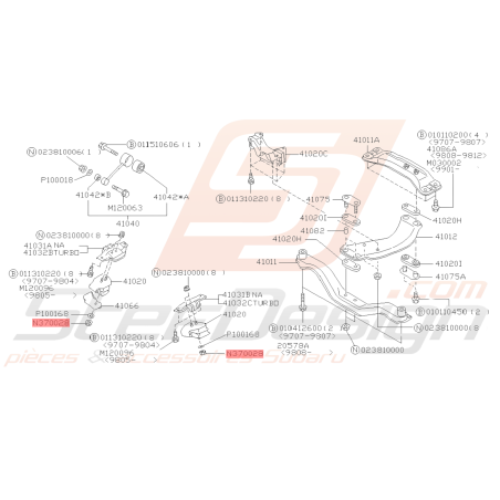 Écrou Support Moteur inférieur GT 94-00 WRX/STI 01-14 FORESTER 97-02/05-07 BRZ 13-1939357