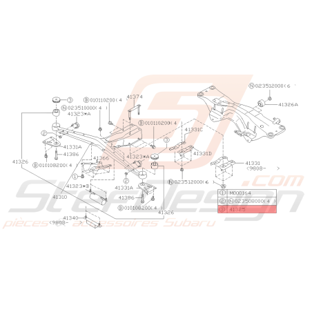 Butée de support de Différentiel Origine Subaru GT 97-00 WRX/STI 01-07 FORESTER 97-02/05-0739370