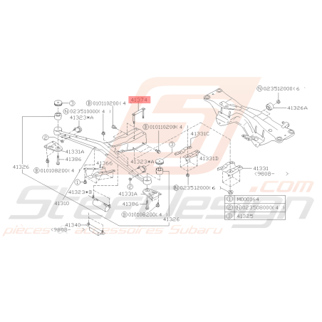Tiges de fixation de Traverse de différentiel Subaru FORESTER 97-02/05-07 GT 93-00 WRX/STI 01-0739376