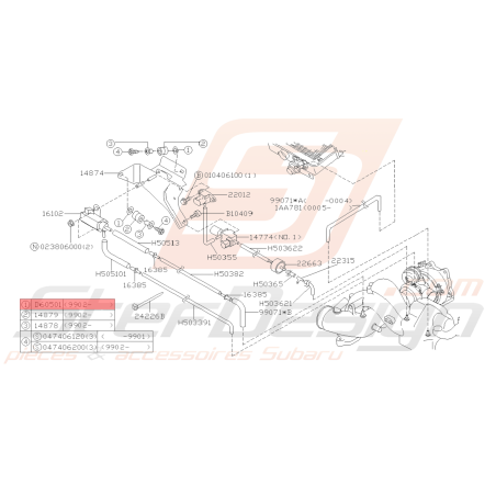 Rondelle souple Origine Subaru GT 99-00 WRX STI 01-07 FORESTER Turbo 97-02/05-0739397