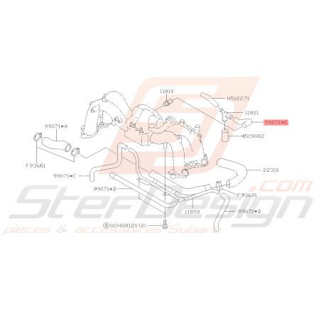 Durite connecteur/vanne pcv Origine Subaru GT 97-00 FORESTER 97-0239420