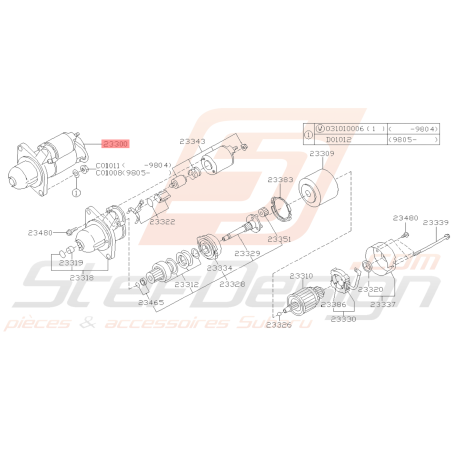 Démarreur Origine Subaru GT 07/97-00 WRX 08-11 FORESTER 97-02/05-0739426