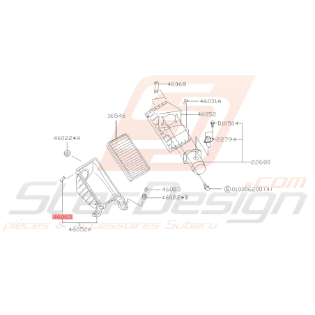 Attache Boite à Air Subaru GT 97-00 WRX STI 01-07 FORESTER 97-02/05-0739476