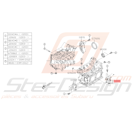 Raccord Tuyaux PCV Origine Subaru BRZ 2013 - 201939483