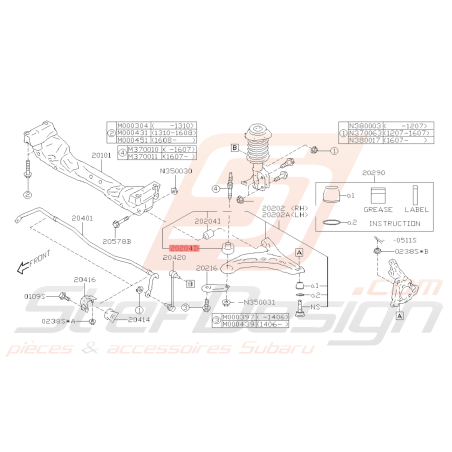 Silent Bloc Bras Avant Origine Subaru BRZ 2013-201939689