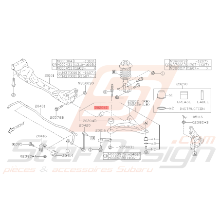 Silent Bloc Bras Avant Origine Subaru BRZ 2013-201939690