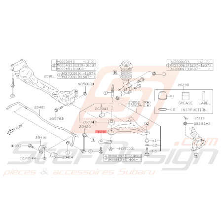 Plaque Bras Avant Origine Subaru BRZ 2013-201939691