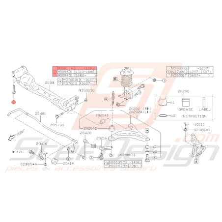 Vis de berceau avant Origine Subaru WRX STI 08 - 10/13 BRZ 13 - 10/1339697