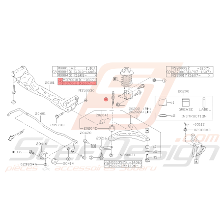 Boulon de Goujon Origine Subaru BRZ 07/2016 - 201939709