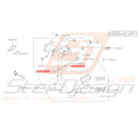 Manchon Pédale Accélérateur Origine Subaru GT 93-97 BRZ Automatique 13-1939808