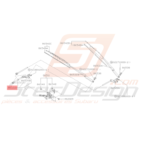 Liaison Bras d'Essuie-Glace Origine Subaru FORESTER 199939911